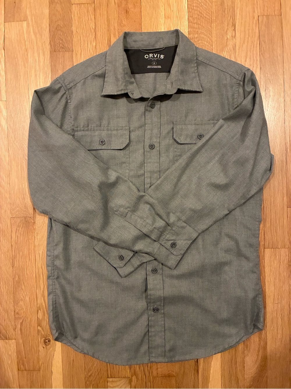 Orvis Men's Gray Button-Down Workshirt